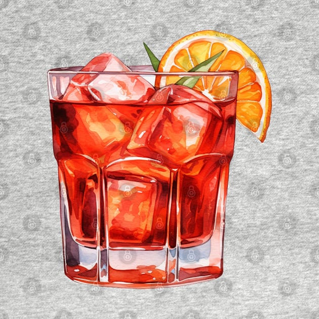 Negroni Drink Art by Pastel Craft